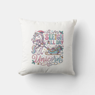 Coussin Licorne Traîneau Toute La Journée Licorne Adorable