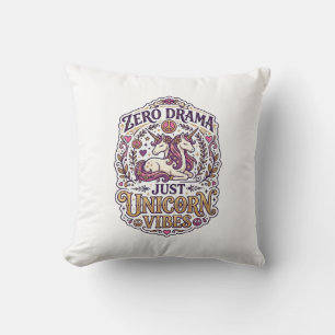 Coussin Licorne Zéro Drame Juste Licorne Vibes Élégant Bla