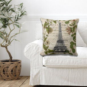 Coussin lierre feuille tour eiffel paris