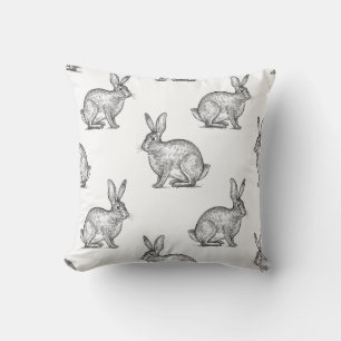 Coussin Lièvre ou lapin. Motif sans couture avec animation