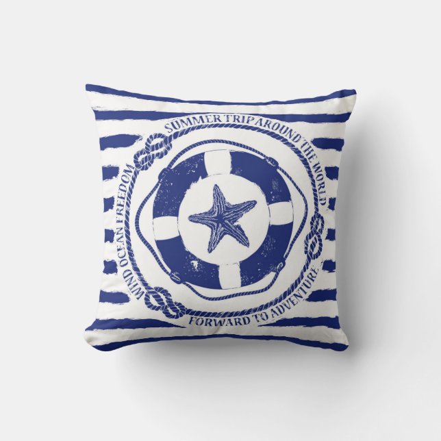 Coussin Lifebuoy et étoiles de mer (Recto)