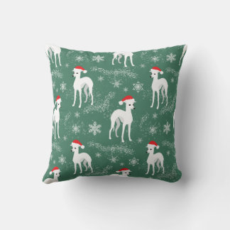 Coussin L'Iggy de Noël Greyhounds italien dans la neige Th