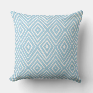 Coussin Light Aqua Blue Diamond Chevron géométrique