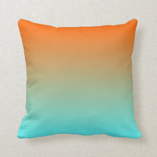 Coussin Light Aqua Orange Ombre
