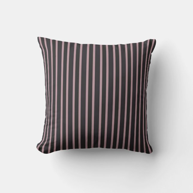 Coussin Light Mauve and Thunder Gray Stripes (Recto)