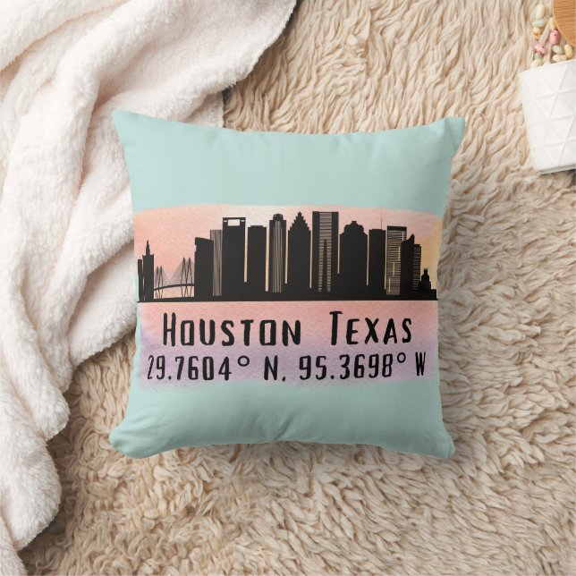 Coussin Ligne aérienne de Houston TX City (Couverture)