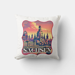 Coussin Ligne aérienne Retro Sachsen