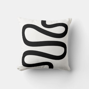 Coussin Ligne courbe - Noir sur Blanc