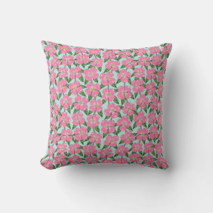 Coussin ligne de bois de chien à fleurs roses tirant flora