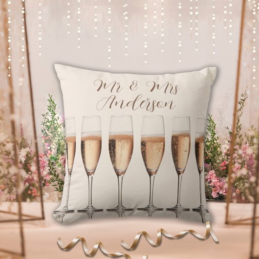 Coussin Ligne de cadeaux mariage de Lunettes de Champagne 
