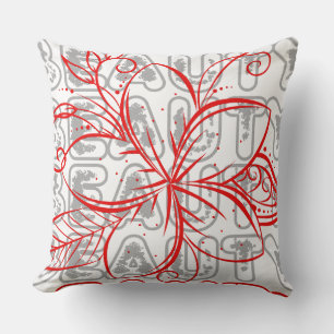 Coussin Ligne de fleurs de beauté Design de typographie