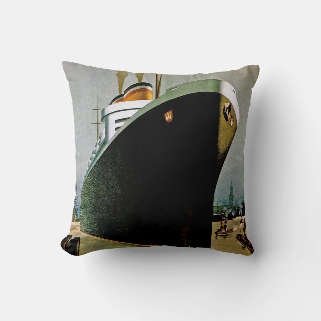 Coussin Ligne Hambourg-Amerika (Recto)