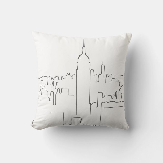 Coussin Ligne minimale de New York (Recto)