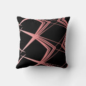 Coussin Ligne Moderne Motif Noir Et Rose (Verso)