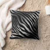Coussin Ligne noire moderne Zebra Silver (Couverture)