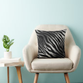 Coussin Ligne noire moderne Zebra Silver (Chaise)