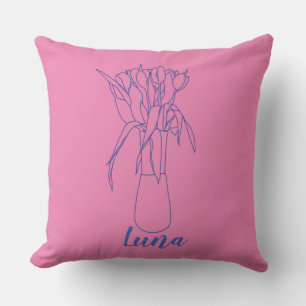 Coussin Ligne Tulip Moderne Illustration Originale Pour El