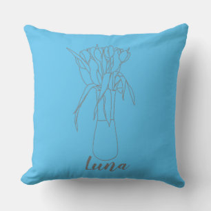 Coussin Ligne Tulip Moderne Illustration Originale Pour El