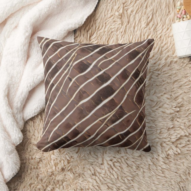 Coussin Lignes Abstraites Brown et or (Couverture)