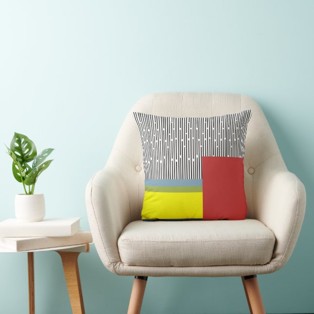 Coussin Lignes Abstraites et rectangles (Chaise)