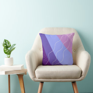 Coussin lignes abstraites pourpres