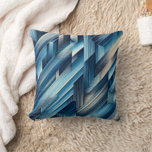 Coussin Lignes Bleues De Mouvement