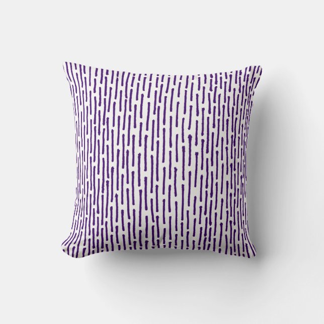 Coussin Lignes cassées - Dp Purple sur blanc (Recto)