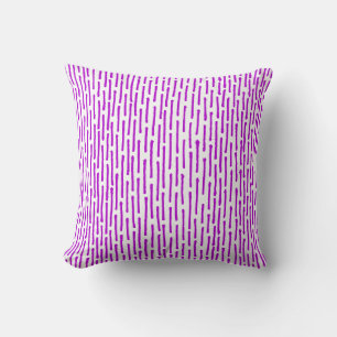 Coussin Lignes cassées - violet sur blanc