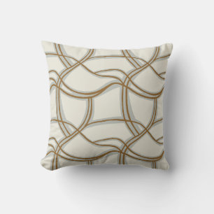 Coussin Lignes chaotiques fines sauge bleu méditerranéen c