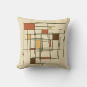 Coussin Lignes d'art Abstraites des années 1940