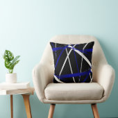 Coussin Lignes de bleu de Criss et blanches royales (Chaise)