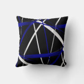 Coussin Lignes de bleu de Criss et blanches royales (Verso)