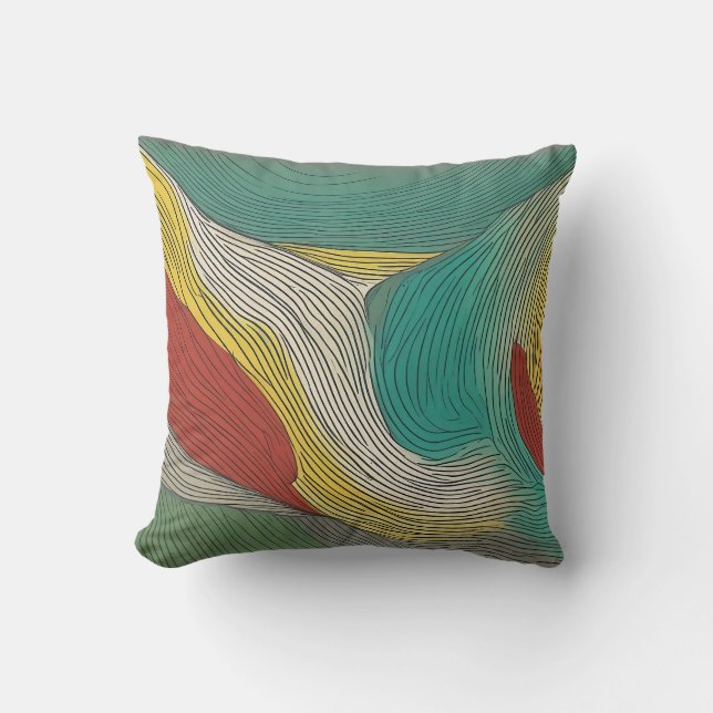 Coussin Lignes de couleurs modernes, abstraites et dynamiq (Recto)
