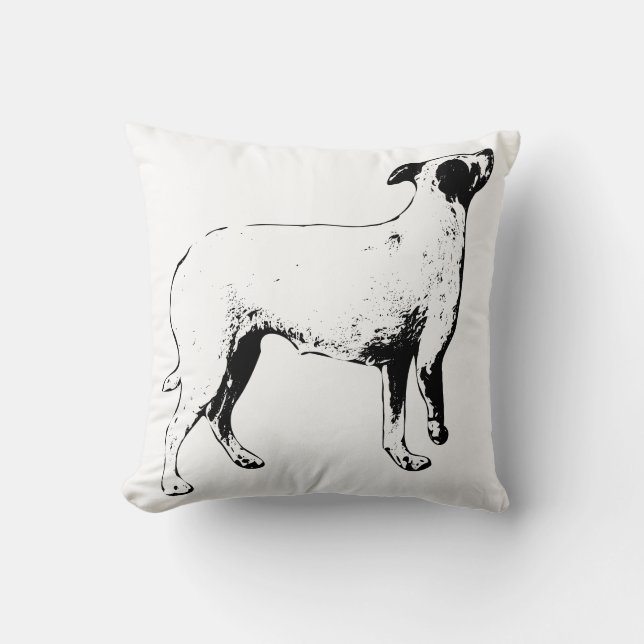 Coussin Lignes de loft (Loft Lines) : Chien droit (Recto)
