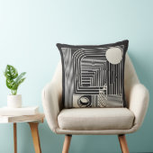 Coussin Lignes d'orbite géométriques (Chaise)