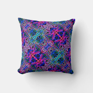 Coussin Lignes étranges et tortueuses en miroir, couleur r