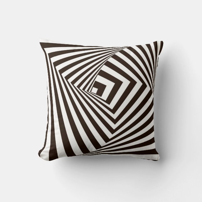 Coussin Lignes géométriques en noir et blanc lancent l'ore (Recto)