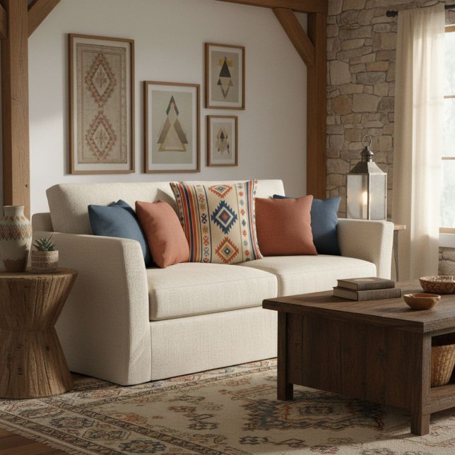 Coussin Lignes géométriques modernes élégantes et simples  (Créateur téléchargé)