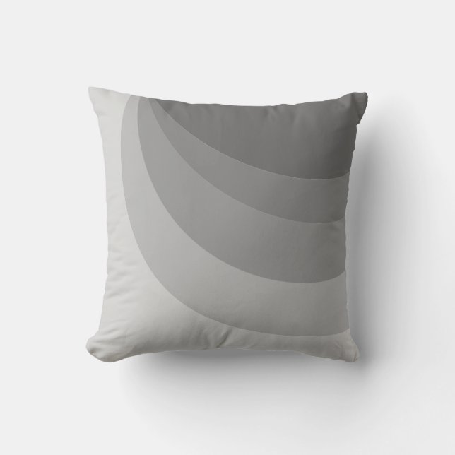 Coussin Lignes ondulées grises argentées abstraites (Recto)
