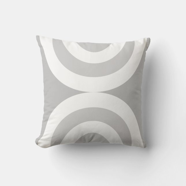 Coussin Lignes ondulées grises et blanches (Recto)