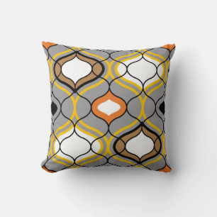 Coussin Lignes ondulées, motif géométrique transparent.