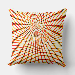 Coussin Lignes orange croisées torsadées formant cercle pe