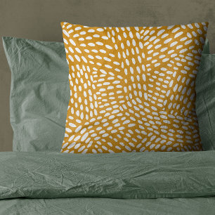 Coussin Lignes pointillées brûlé motif jaune