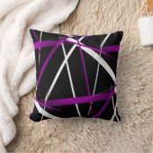Coussin Lignes pourpres de Criss et blanches croisées sans (Couverture)