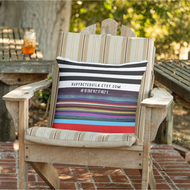 Coussin Lignes rétro en bande do-it-yourself horizontales  (Chaise)
