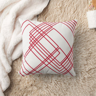 Coussin Lignes rouges Abstraites et carrés