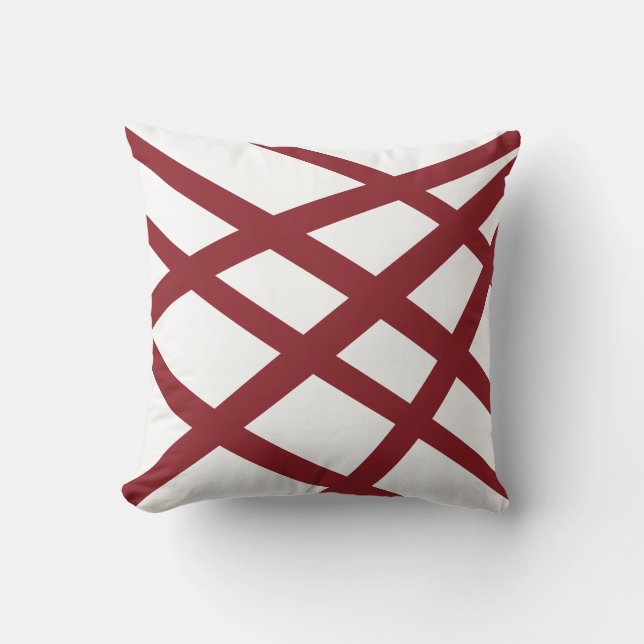 Coussin Lignes rouges blanches modernes (Recto)