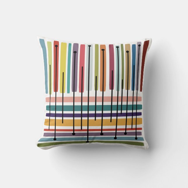 Coussin Lignes simples Art Abstrait coloré (Recto)