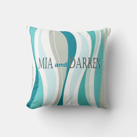 Coussin Lignes sinueuses concepteur d'aqua (Recto)