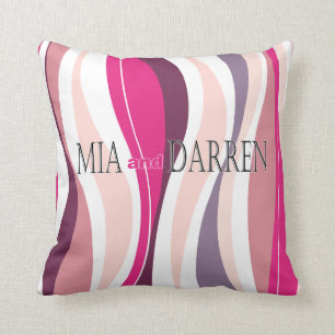 Coussin Lignes sinueuses concepteur de fuschia